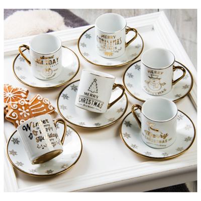 China Viable Promotional European Style Electroplate Electroplating Cup And Saucer Ceramic Tea Set Coffee for sale