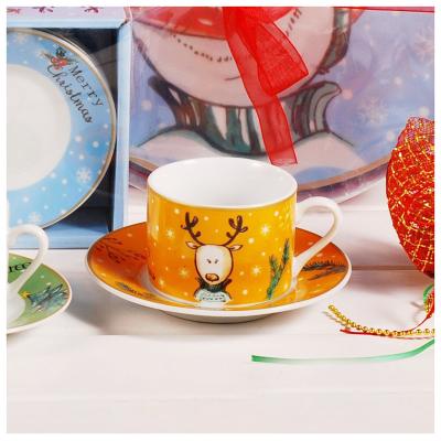 China Factory Price Viable Porcelain Coffee Set Ceramic Coffee Cups And Saucers 12pcs 230ml for sale