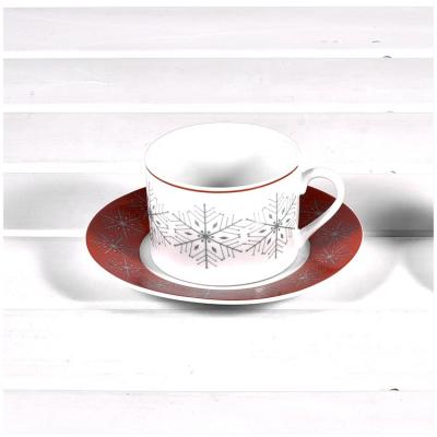 China Viable Factory Supply Direct Porcelain Coffee Set Ceramic Coffee Cups and Saucers 12pcs 230ml for sale