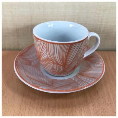 China Factory Price Design Viable Interesting Ceramic Cups And Saucers 12pcs 90ml Porcelain Drum Shape Coffee Set for sale