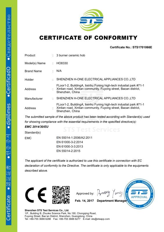 CE - Shenzhen H-One Electrical Appliances Co., Ltd.