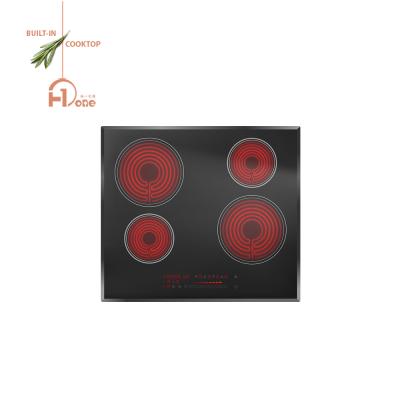 China Hotel Touch Control Element Vitro Electric Ceramic Hob 4 Burner Cooktop With Metal Frame for sale