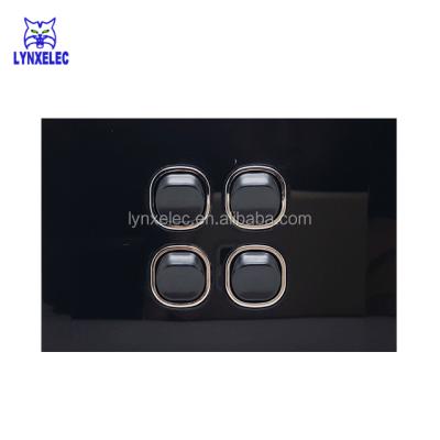 China Outlet connection SAA certificate lynxelec manufacturing black ice 15A 4 strip electric light switch for sale