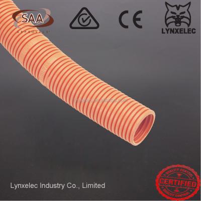 China Electricial Pipe Australia Standard 20MM Orange PVC Conduit Flexible Conduit Corrugated Resistant Conduit for sale