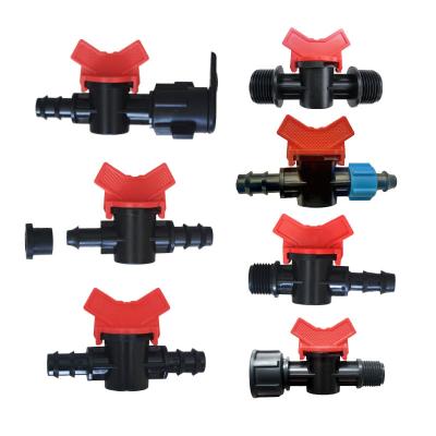 China LDPE Hose Barb Fittings Flexible Barb Lock Starter Valve Irrigation Mini Valve Agriculture 16mm Hose Use for sale