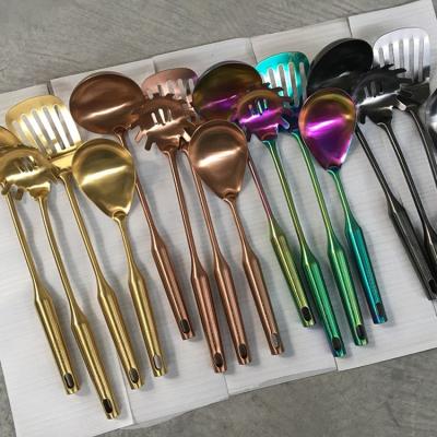 China Sustainable Hollow Handle Cooking Tool Kit Stainless Steel Kitchen Utensils Set Of 6 for sale