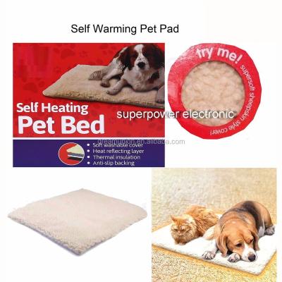 China Viable Self Heating Thermal Dog Cat Bed Cushion Pad Heated Mat Super Warm Rug Washable for sale