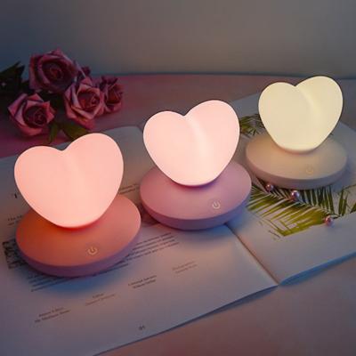 China Modern Color Changing 3d Lamp Love LED Table Lamp USB Rechargeable Soft Silicone Night Mood Lamp Girlfriend GIF for sale