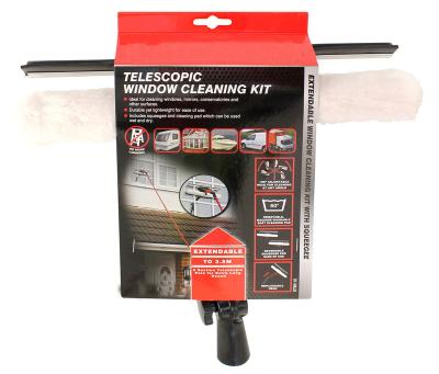 China Viable Telescopic Window Cleaner Cleaner Kit Extending Wash Head Squeegee for sale