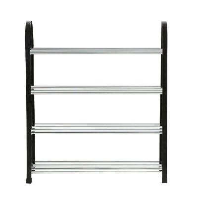 China (Size) 4 Tier Adjustable Shoe Rack Storage Organizer Rack Lightweight Compact Space Saving Shelf for sale