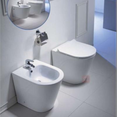 China Concealed Cistern Bathroom Equipment WC Sanitary Ware Floor Rimless Toilet Seat for sale