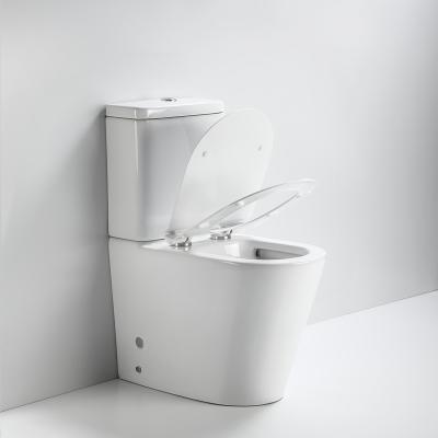 China WC Ceramic Toilet Wholesale Sanitary Ware Cistern European Standard Water Saving Concealed Two Piece Bathroom Toilet for sale