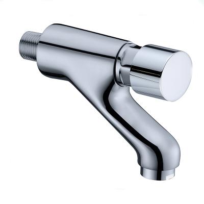 China Other Nice Quality Push Button Action Brass Commercial Bathroom Time Delay Wall Mounted Faucet Self Closing Faucet for sale