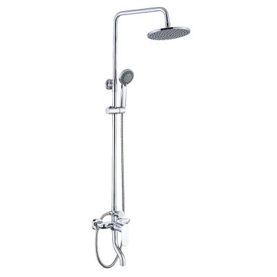 China With Latest Design Sliding Bar Rainfall Style Bathroom Faucet Chrome Plating Bathroom Bath Shower Mixer Brass Shower Mixer for sale