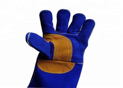 China Guantes de soldadura de cuero azules, guantes de trabajo protectores de la seguridad de la industria en venta