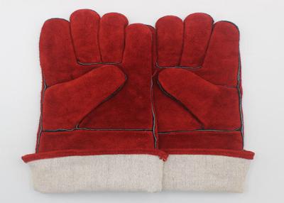 China Los guantes rojos del trabajo de la soldadura, acobardan servicio de los guantes de cuero del OEM partido/del ODM en venta