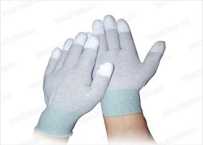 China Guantes aptos de la PU ESD de la fibra de carbono estática anti electrónica de los guantes del sitio de limpieza en venta