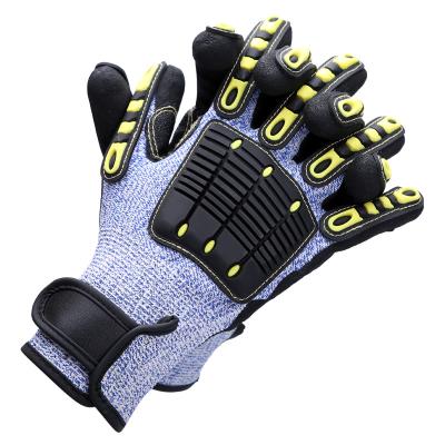 China Corte el puño de alto impacto cortado TPR el elástico de los guantes protectores de los guantes resistentes del nivel 5 en venta