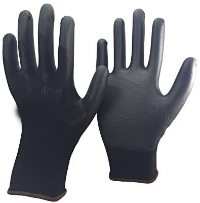 Chine 13 gants fonctionnants plongés par gants noirs de travail de polyuréthane tricotés par mesure pour la construction à vendre