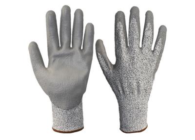 China Non Slip PU Palm Cut Resistant Work Gloves / Cut Level 5 Safety Gloves High Performance for sale