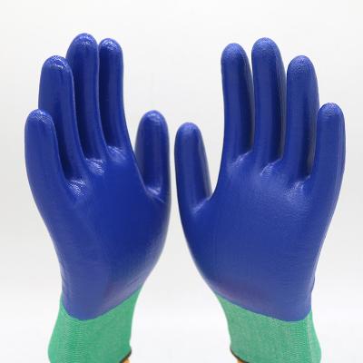 China Guantes revestidos cubiertos nitrilo de Sandy del nitrilo de los guantes del trabajo de la protección de la mano en venta