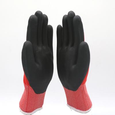 Chine Gants résistants haut Flexiblity de coupe industrielle noire enduite en nylon de revêtement à vendre