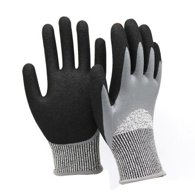 China ZM Level 5 Grade Cut Resistant Glove En 388 Grease Resistance Gloves Double Nitrile Glove Coating Oil And Water Proo zu verkaufen