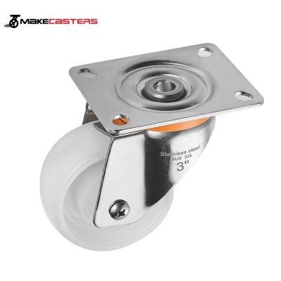 China JianLi Rigid Caster Trolley Wheels PA Nylon SUS304/316L Stainless Steel European Medium Duty Swivel Caster Wheels 3