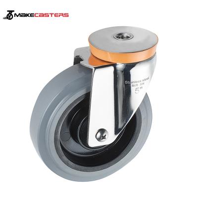 China JianLi ER SUS 304/316L Caster Wheel Rigid European Medium Duty Stainless Brake Swivel Inch 3