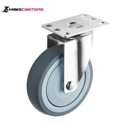 China JianLi 4 5 Inch Stainless Steel Caster Wheel Swivel Brake Roller Swivel Brake Roller TPR Medium Duty JianLi Stainless Steel Plastic Rubber SUS 304/316L 3 for sale