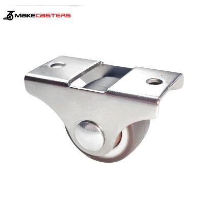 China Small Rigid Fixed Home Bookshelf Drawer Roller Casters Furniture Wheel Small Guide Casters 1