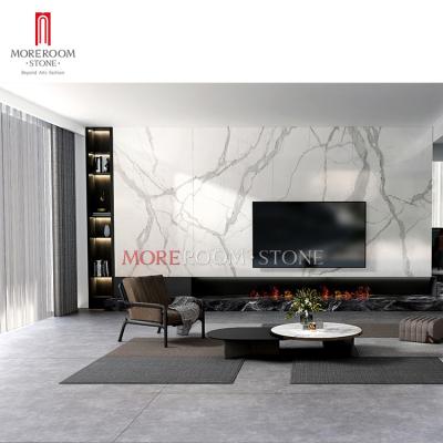 China 2600x1200 6mm 9mm Luxury Ultra Large Size Calacatta Polish Marble Porcelain Tiles Slab for sale