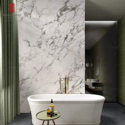 China Europe Carrara Large White Marble Porcelain Slab For Bathroom 3200 for sale