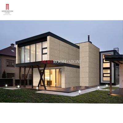 China Modern Light Beige Home Stone Look Exterior Wall Ceramic Tiles for sale