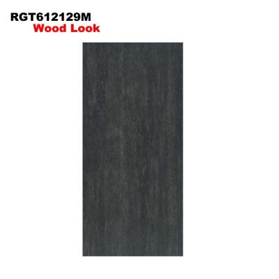 China Offers real effect of natural marble with natural vein 600x1200 black wood look porcelain tile for sale