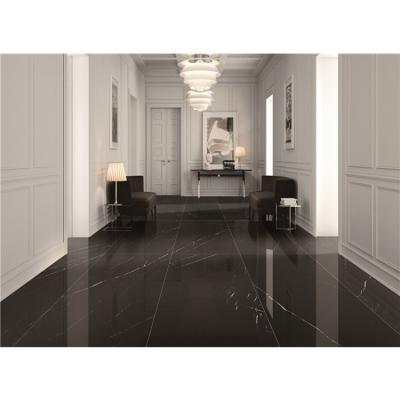 China Larger Size Glazed Black Tiles Porcelain Metallic White Veins 800x1800mm Nero Margiua Tiles for sale