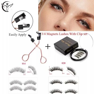 China Long Logo Magnetic Eyelashes Customized Natural 5 Magnets Mink Magnetic False Eyelashes Extension with Clip Kit, Natrual Magnetic False Eyelashes for sale