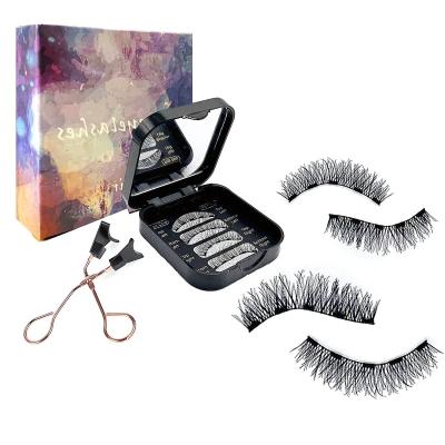 China Long 5 Natural 3D Mink Magnetic False Eyelashes Extension with Clip Kit, Natural Magnetic Lashes with Applicator, Cilios Magnetico for sale