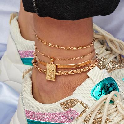 China 2021 Hip Hop Designer Inspired Ankle Chain Thin Hip Hop Anklets With Fashion Fashion for sale