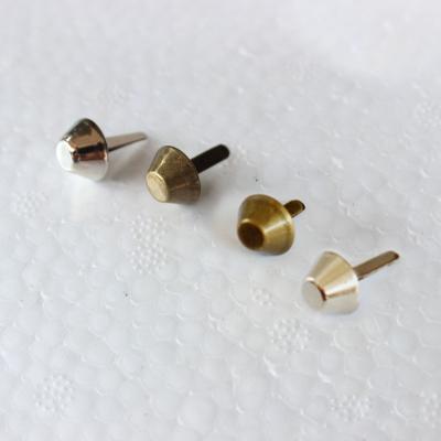 China DIY 12mm Bucket Nails Luggage Hardware Accessories DIY Double Foot Nails Bag Protection Bucket Nails Gold for sale