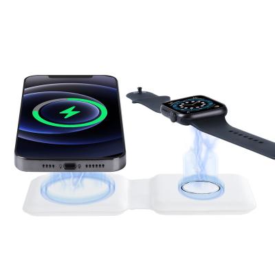 China High Speed ​​2 In 1 Magsafing 15W Wireless Charger Accessories For Iphone 12 Pro Max for sale