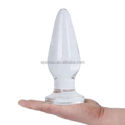 China Sex Toys Anal Plug Expend 7.8 Inches Huge Glass Butt Plug Large Crystal Anal Plug Bum Pleasure Anal Trainer Anal Expander Sex Toy for sale