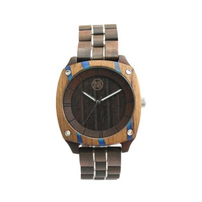 China Alarm Wood Watches Nature Quartz Wooden Bamboo Wristwatch Men Genuine Leather Men Watches for sale