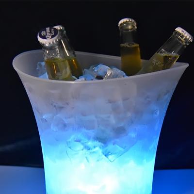 China Viable Holds 4 Full Size Bottles Ice Champagne Wine Drinks Beer Bottles Ice Bucket Color Changing LED Cooler Bucket For Bar BBQ for sale