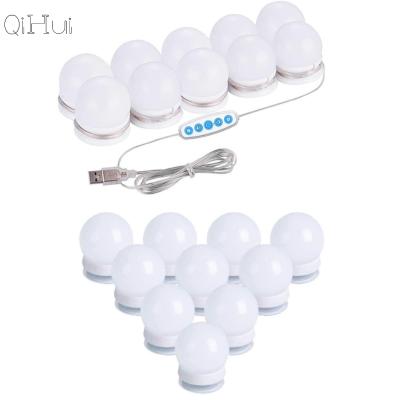 China From Qihui OEM Low MOQ Hollywood Modern ODM Style Dressing Table Mirror Makeup Bulb Lights For 3