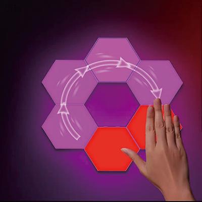 China Modern Minimalist Modular Design DIY Touch-Senstive Hexagon LED Wall Light With Magic Magnet USB Power for sale