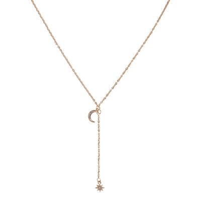 China Simple Casual/Sporty Simple Dangling Clavicle Chain Necklace Moon Star Necklace China Female Jewelry Supplier for sale