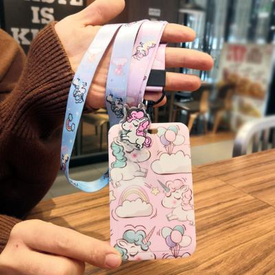 China PVC Cartoon Animation Card Holder Lanyard Work Card Holder Custom Student Pikachu Key Chain Lanyard for sale