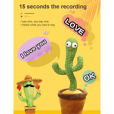 China 2021 Wooden Educational Toys Cactus Fun Songs Hot Selling Electronic Dancing Plush Toys Educational Toys For Children for sale