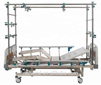 China Crank Manual Hospital Bed 4 Traction Lumbar Lumbar Orthopedic Bed For Hospital Use for sale